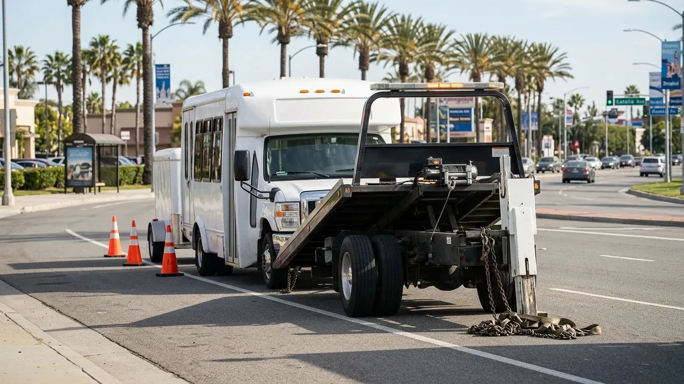 Fast Medium Duty Towing Anaheim CA for buses and trailers