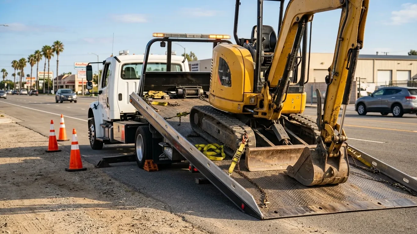 Professional Medium Duty Towing Anaheim CA for construction equipment